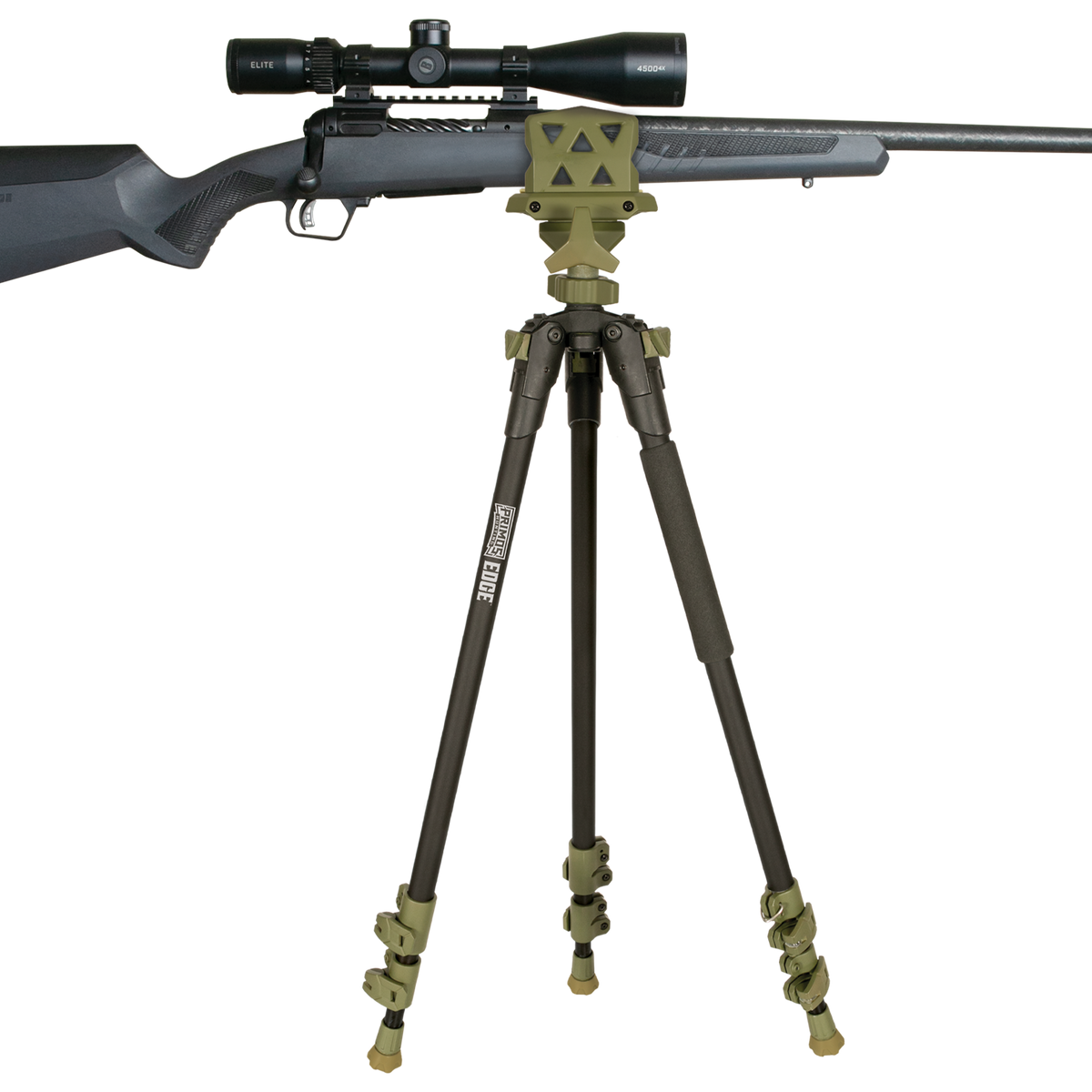 Primos Edge 31"-59" Aluminum Tripod Shooting Stick - Dark Earth Gun Clamp — view 3