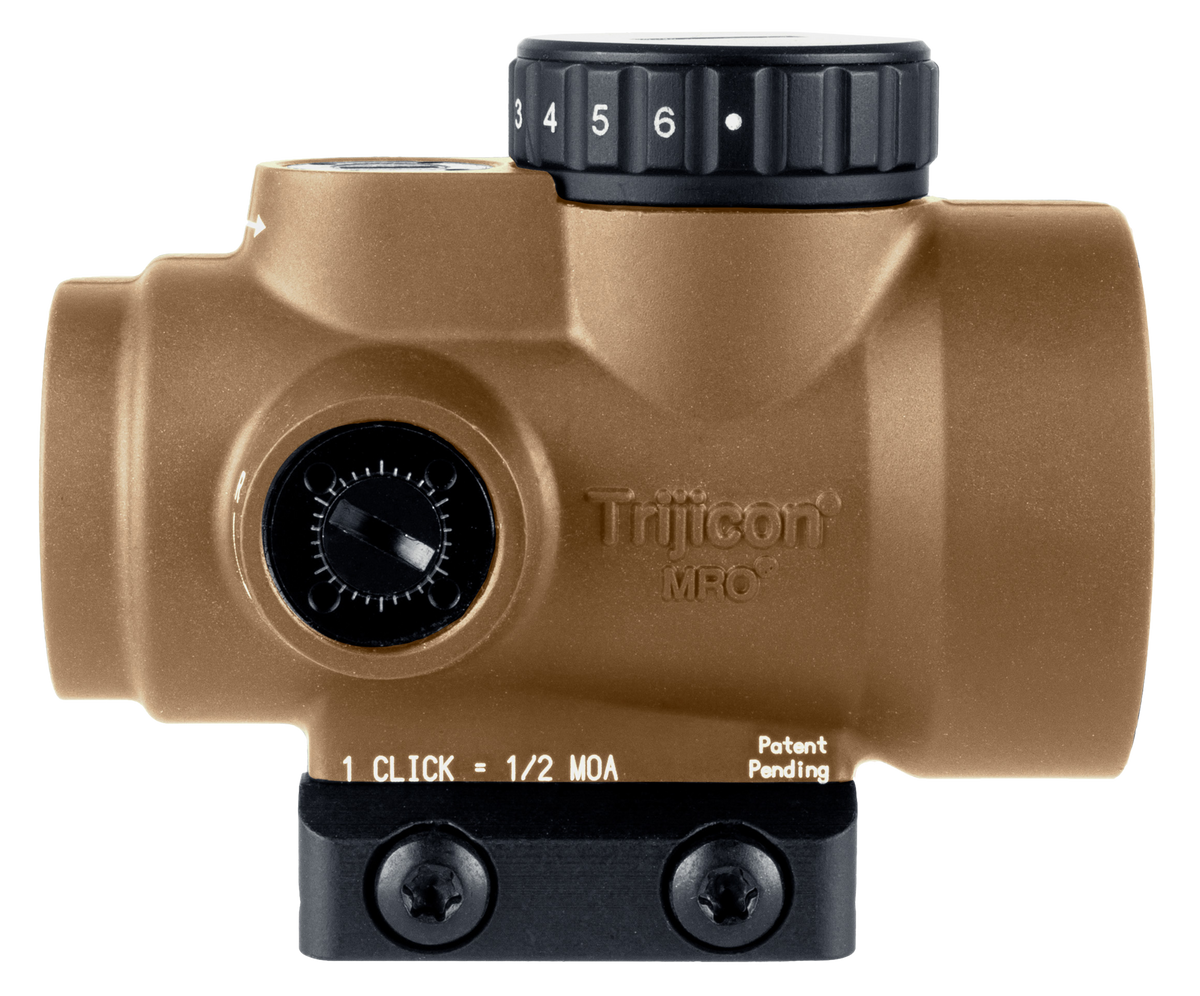 Trijicon MRO SD 1x25mm 2 MOA Red Dot Sight - Coyote Tan Low Mount — view 3
