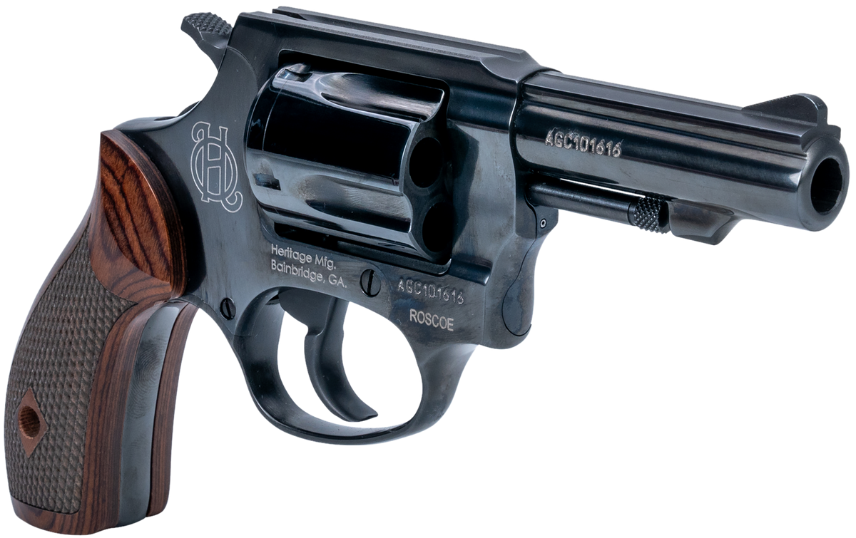 Heritage Mfg Roscoe 38 Special +P 3" 5-Rd DA/SA Revolver - Black Polished / Wood — view 3