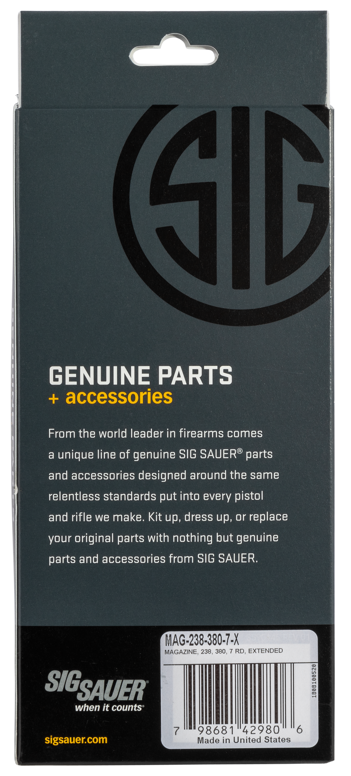 Sig Sauer P238 380 ACP 7-Rd Extended Steel Magazine — view 3