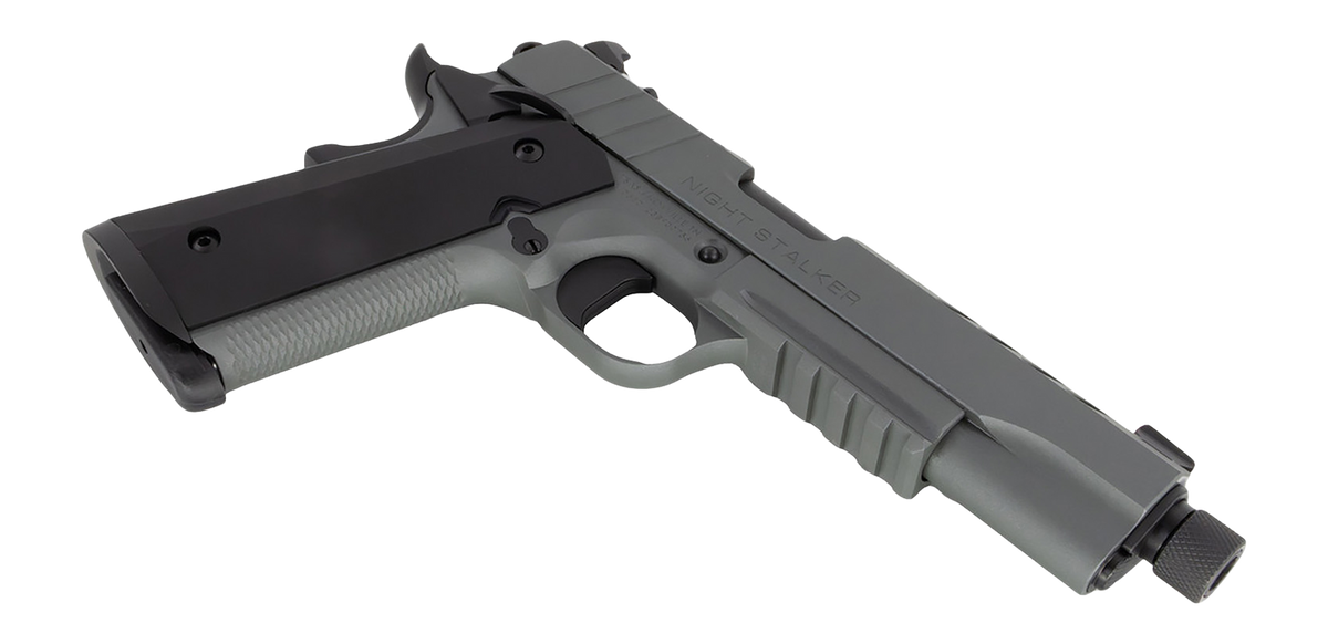 Tisas Arms 1911 Night Stalker SF 10mm Auto 5.11" 8+1 SAO Pistol - Gray Cerakote / Threaded Barrel — view 3