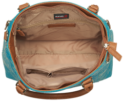 Kingport Industries GTM-51TLD Town Tote Turquoise Tooled Cowhide Concealed Carry Bag — view 3