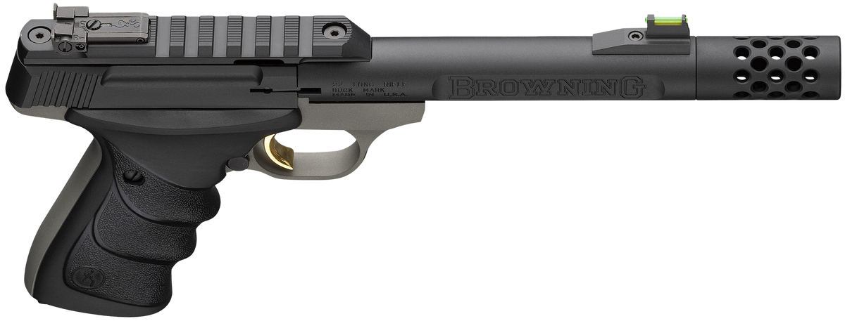 Browning Buck Mark Plus URX 22 LR 5.9" 10+1 SAO Pistol - Fiber Optic / Muzzle Brake — view 3