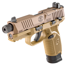 FN 502 Tactical .22 LR 4.6" Threaded 15+1 Semi-Auto Pistol - FDE Optic Ready Slide — view 3