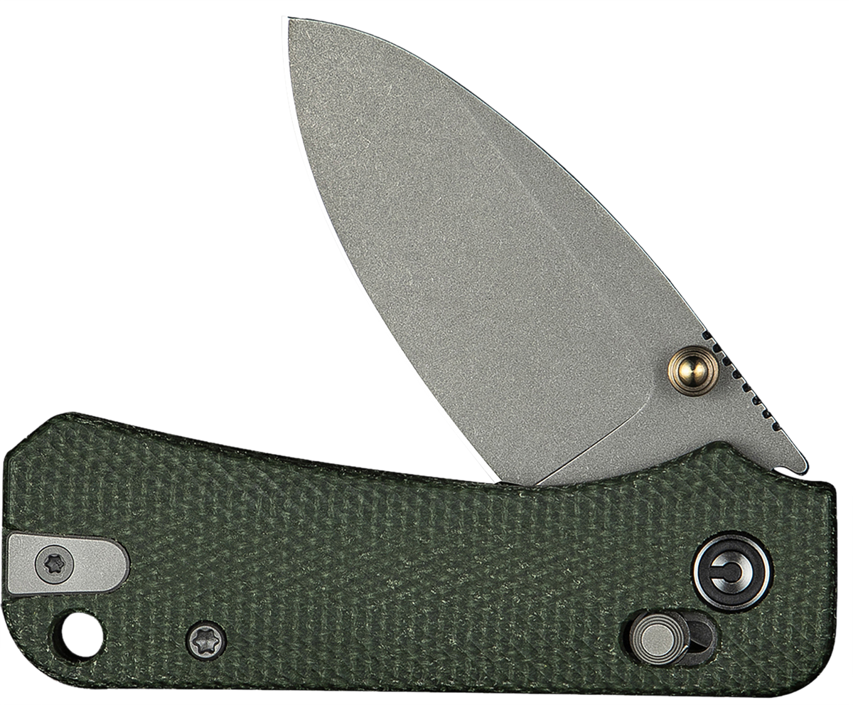 Civivi Knives Baby Banter 2 2.34" Folding Drop Point Plain Nitro-V Steel - Green Canvas Micarta Handle — view 3