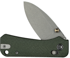 Civivi Knives Baby Banter 2 2.34" Folding Drop Point Plain Nitro-V Steel - Green Canvas Micarta Handle — view 3