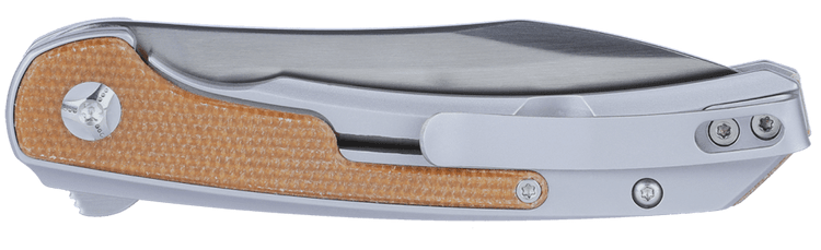 Columbia River Padawan 6070 3.01" Folding Wharncliffe Plain Brushed Satin 14C28N Steel - Coyote Tan G10 Handle — view 3