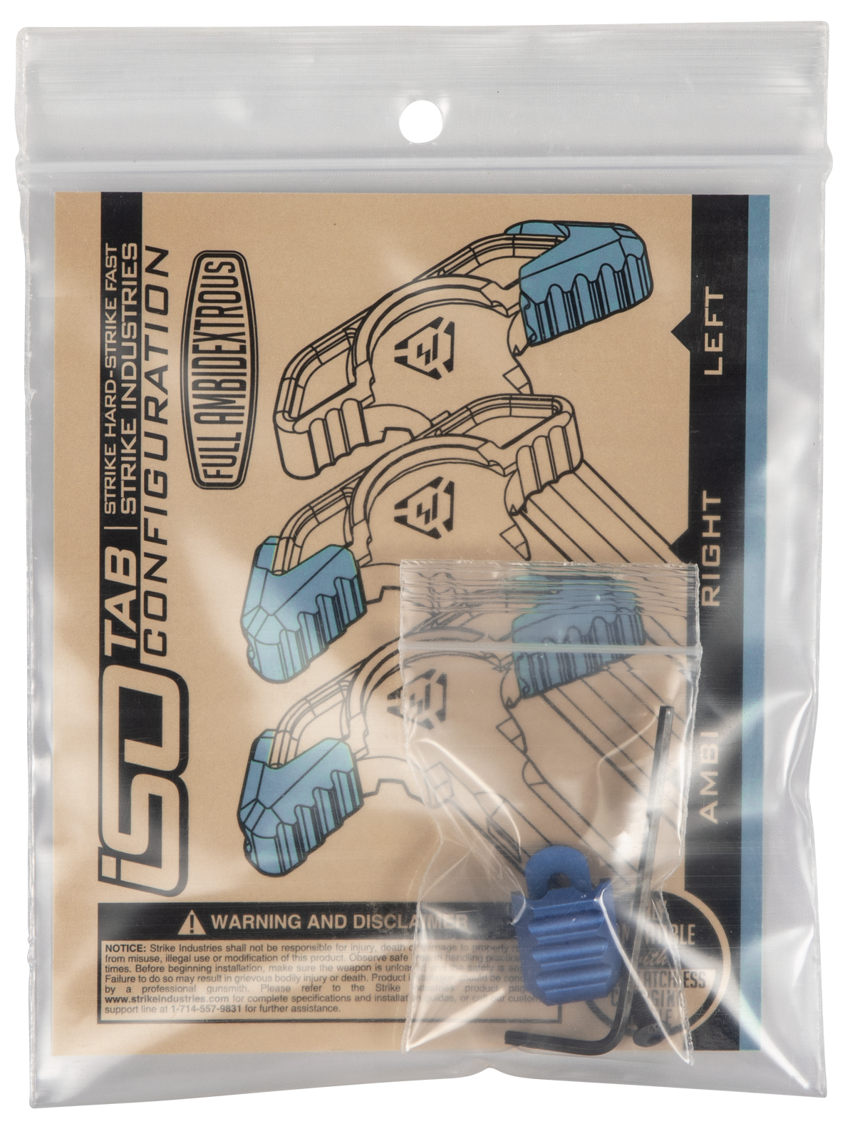 Strike Industries ISO Tab AR-15 Blue Anodized Aluminum — view 3