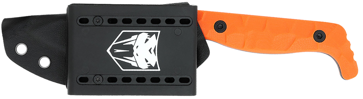 CobraTec Knives KingPin EDC 4" Fixed Drop Point Plain D2 Steel Black Powder Coat Blaze Orange G10 — view 3