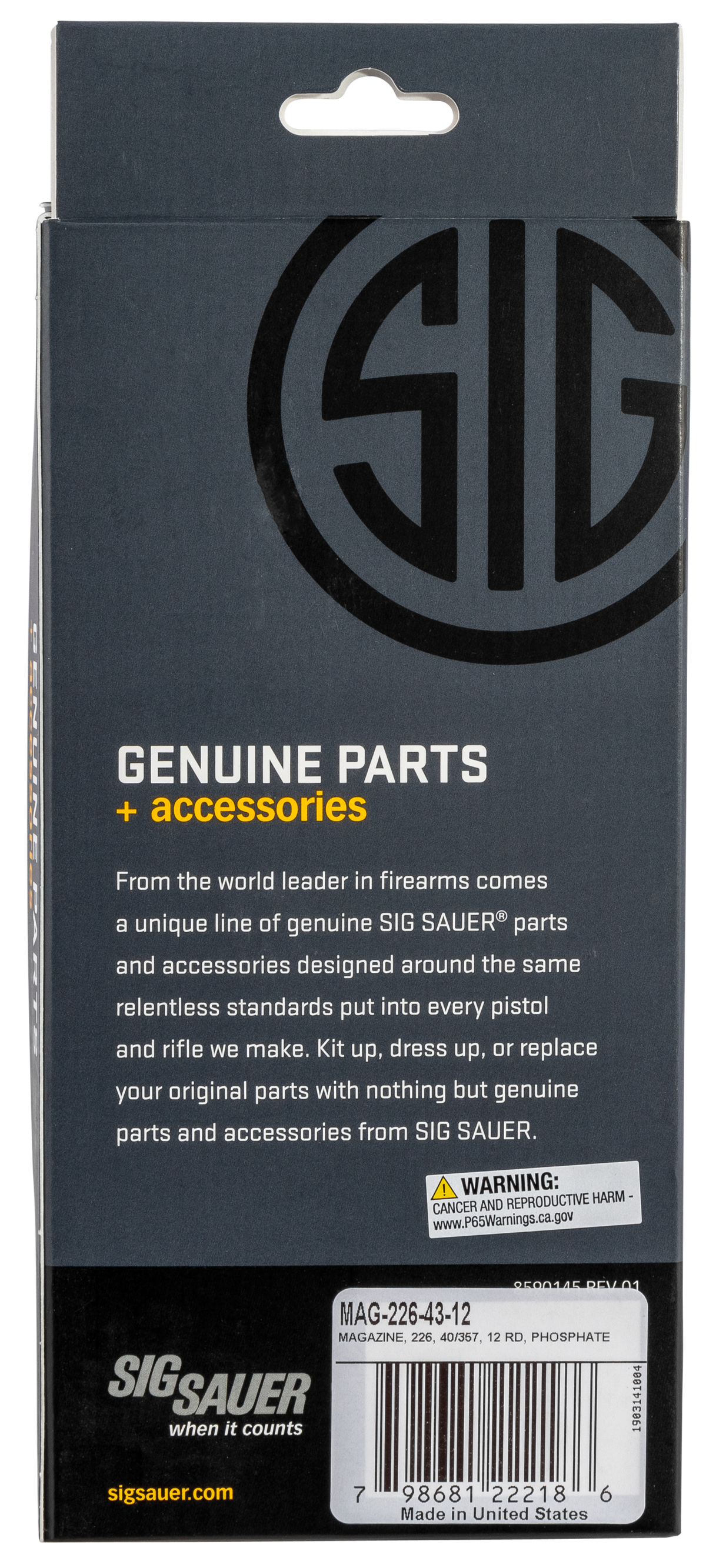 Sig Sauer P226 .40 S&W / .357 SIG 12rd Blued Steel Magazine — view 3