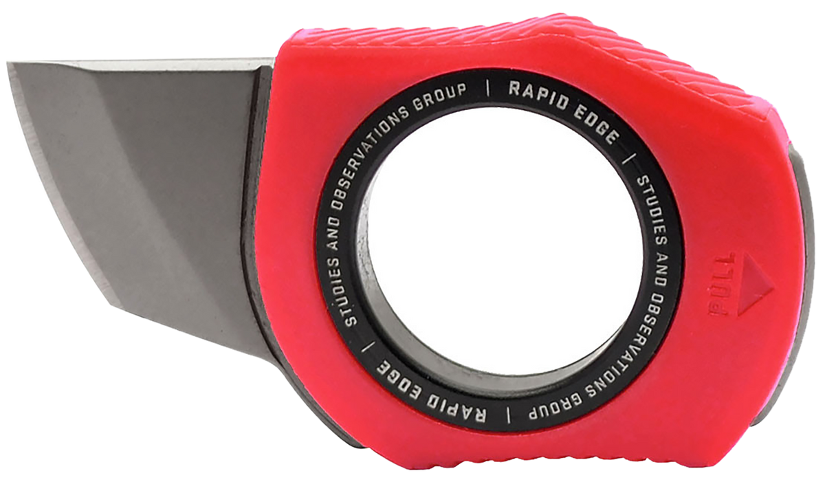 S.O.G Rapid Rescue Fixed Blade 3Cr13 Stonewashed Seatbelt Cutter - Rescue Red GRN Handle — view 3