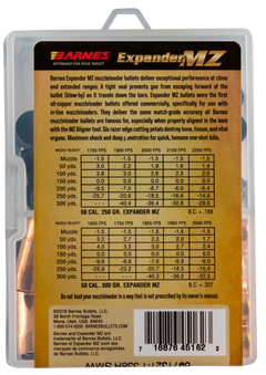 Barnes Bullets Expander MZ 50 Caliber 300gr Hollow Point Muzzleloader 24/Box — view 3