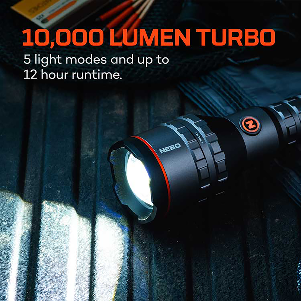 NEBO Davinci 10000L Rechargeable Flashlight 100/400/1,000 Lumens IP67 LED - Gray — view 3