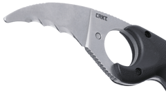 Columbia River Bear Claw 2.39" Fixed Hawkbill Veff Serrated Stonewashed AUS-8A SS Blade Black GRN Handle — view 3