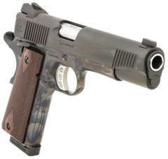 Tyler Gun Works Custom 1911 Government 45 ACP 5" 7+1 Semi-Auto Pistol - Color Case Frame / Blued Serrated Slide — view 3