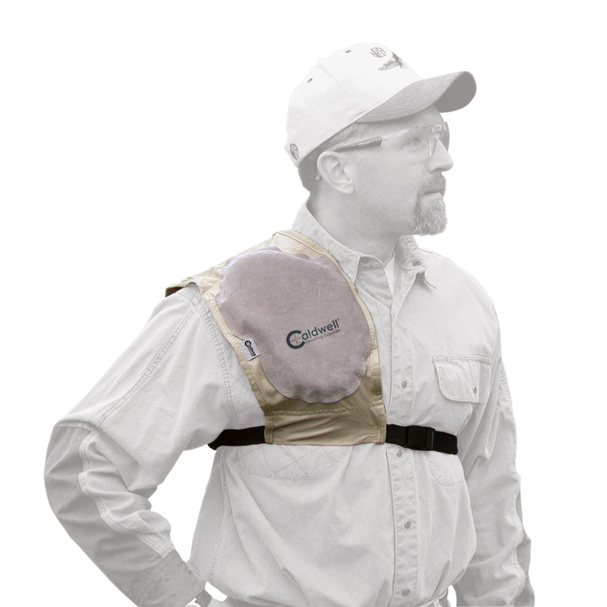 Caldwell Super Mag Plus Recoil Shield Tan Cloth w/Leather Pad Ambidextrous — view 3