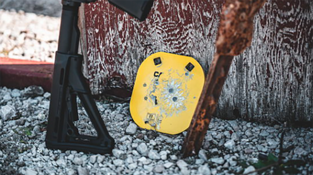 Caldwell 5" Yellow AR500 Steel Gong Target - 0.38" Thick Hanging — view 3
