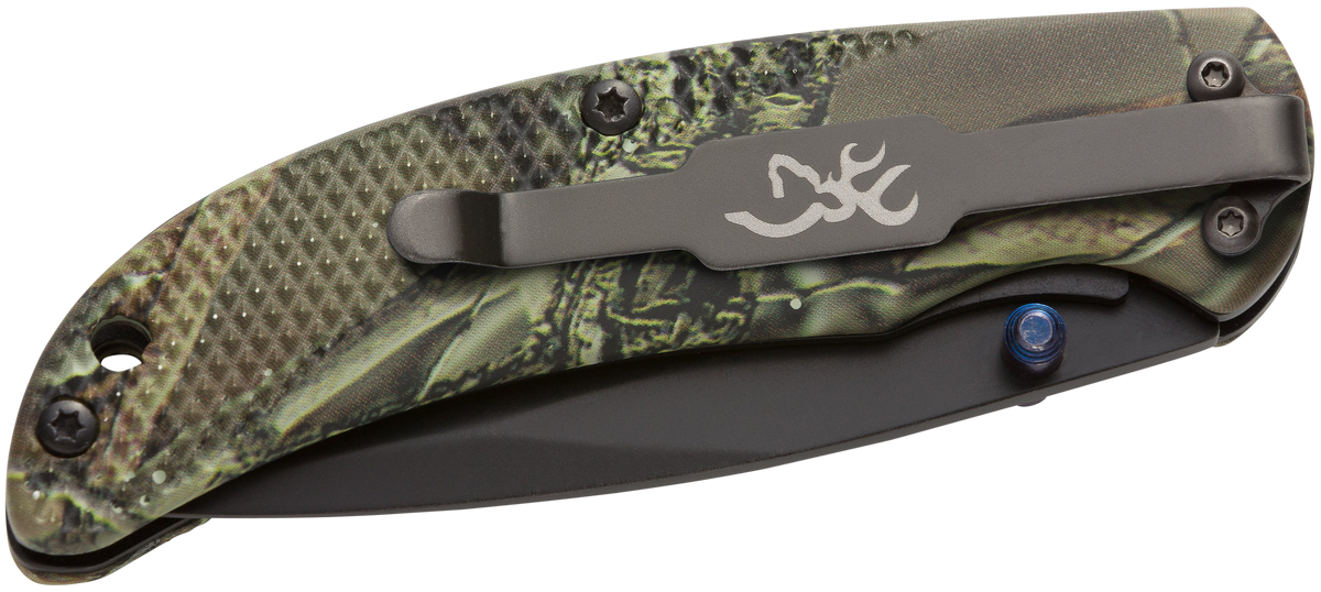Browning Prism 3 EDC 2.38" 7Cr17MoV Plain Folding Knife - Camo Aluminum w/Brass Accents — view 3