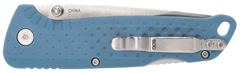 S.O.G Adventure LB 3.5" Folding Drop Point Plain Satin 5Cr13MoV SS Blade - Nordic Blue Textured GRN Handle — view 3