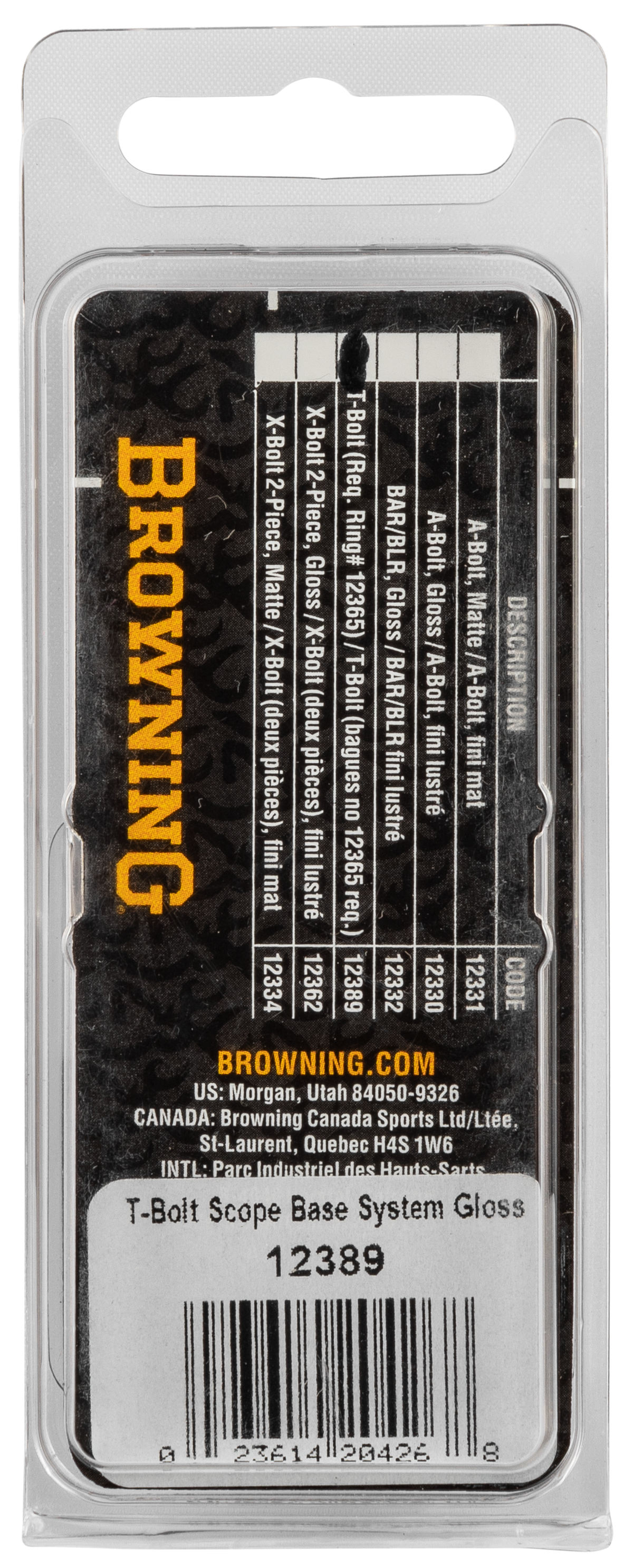 Browning 12389 T-Bolt Two-Piece Scope Base Matte Black — view 3