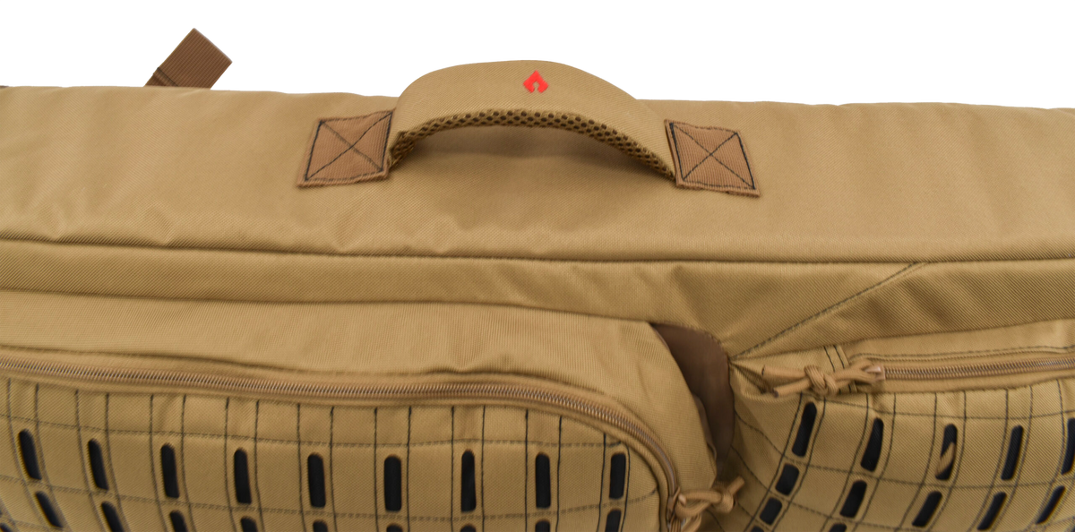 Advance Warrior Solutions Frame 28" Tan 600D Polyester Tactical Rifle Backpack - MOLLE Front — view 3