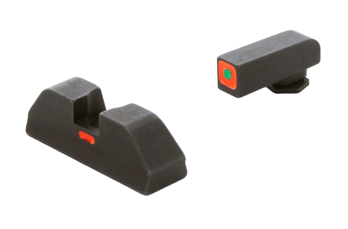 AmeriGlo GL616 CAP Night Sight Set for Glock - Green Tritium Orange Outline Front / Orange Bar Rear — view 3