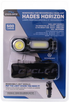 Cyclops Hades Horizon 500 Lumen P9 LED Rechargeable Headlamp - Black Anodized — view 3