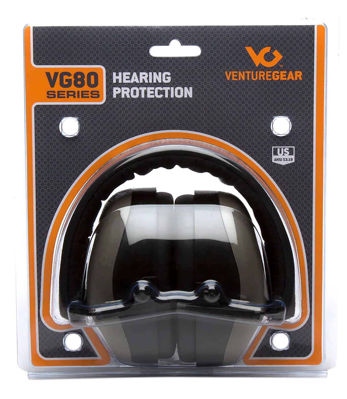 Pyramex Venture Gear V80 Muff 26 dB Over the Head Earmuffs w/32 dB Foam Earplugs - Orange/Gray/Black — view 3