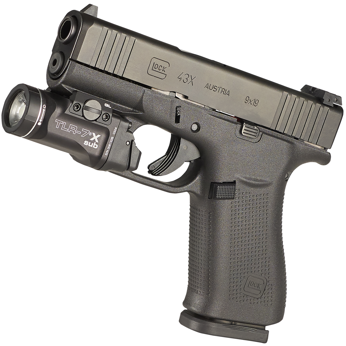 Streamlight TLR-7 X Sub 500 Lumens White LED Black Anodized Weapon Light - Glock 43X MOS/48 MOS & 43X/48 Rail — view 3