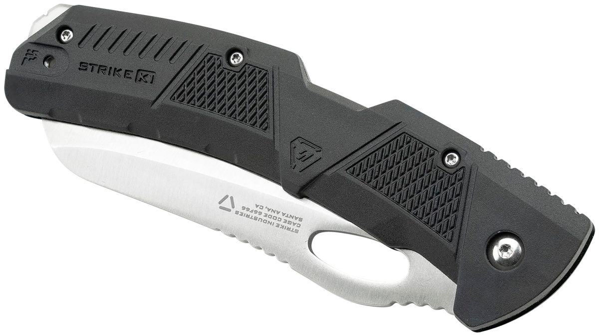 Strike Industries K1 Folding Knife 3.51" Plain AUS-8A Black — view 3
