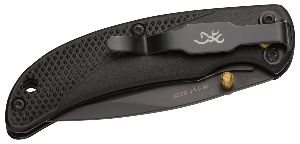 Browning Prism 3 EDC Folding 2.38" Plain Black Oxide 7Cr17MoV SS Blade - Black Anodized Aluminum Handle — view 3