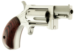 NAA Sidewinder 22 WMR 1.5" 5-Shot SAO Revolver - Stainless Rosewood Birdshead Grip — view 3