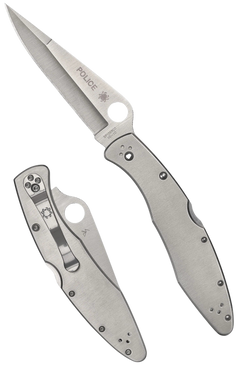 Spyderco Police C07P 4.13" VG-10 Spear Point Plain Edge Stainless Steel Folding Knife — view 3
