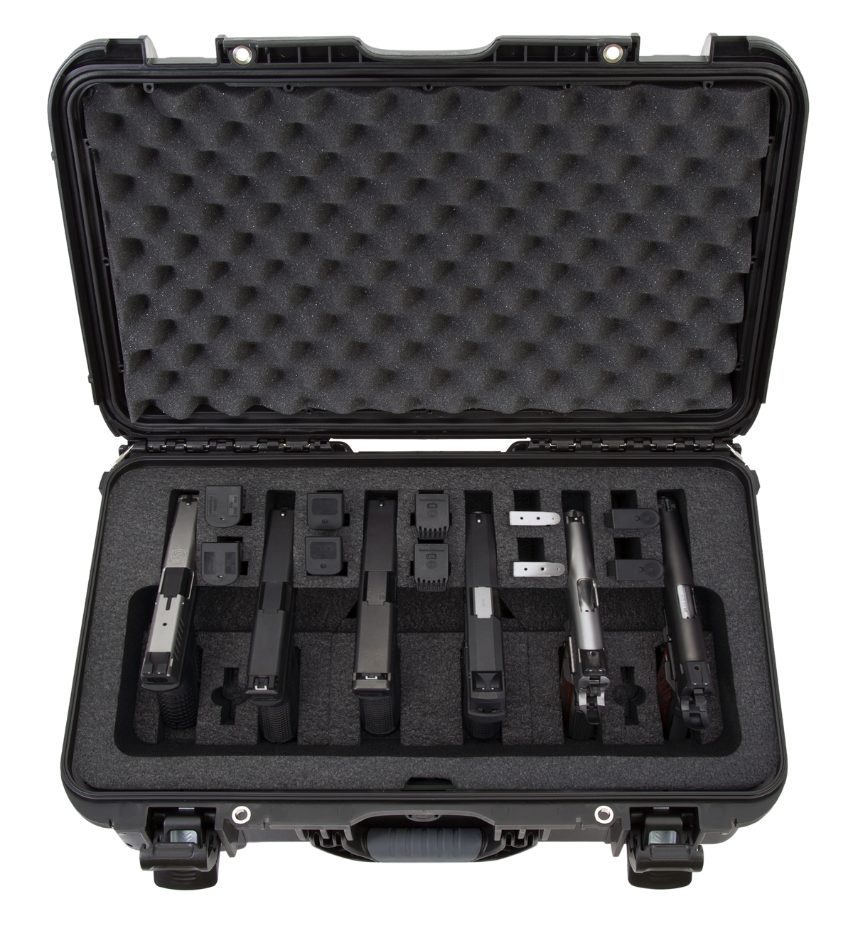 Nanuk 935 6-Up Pistol Case Black Polymer w/ Closed-Cell Foam - 22" x 14" x 9" Interior — view 3