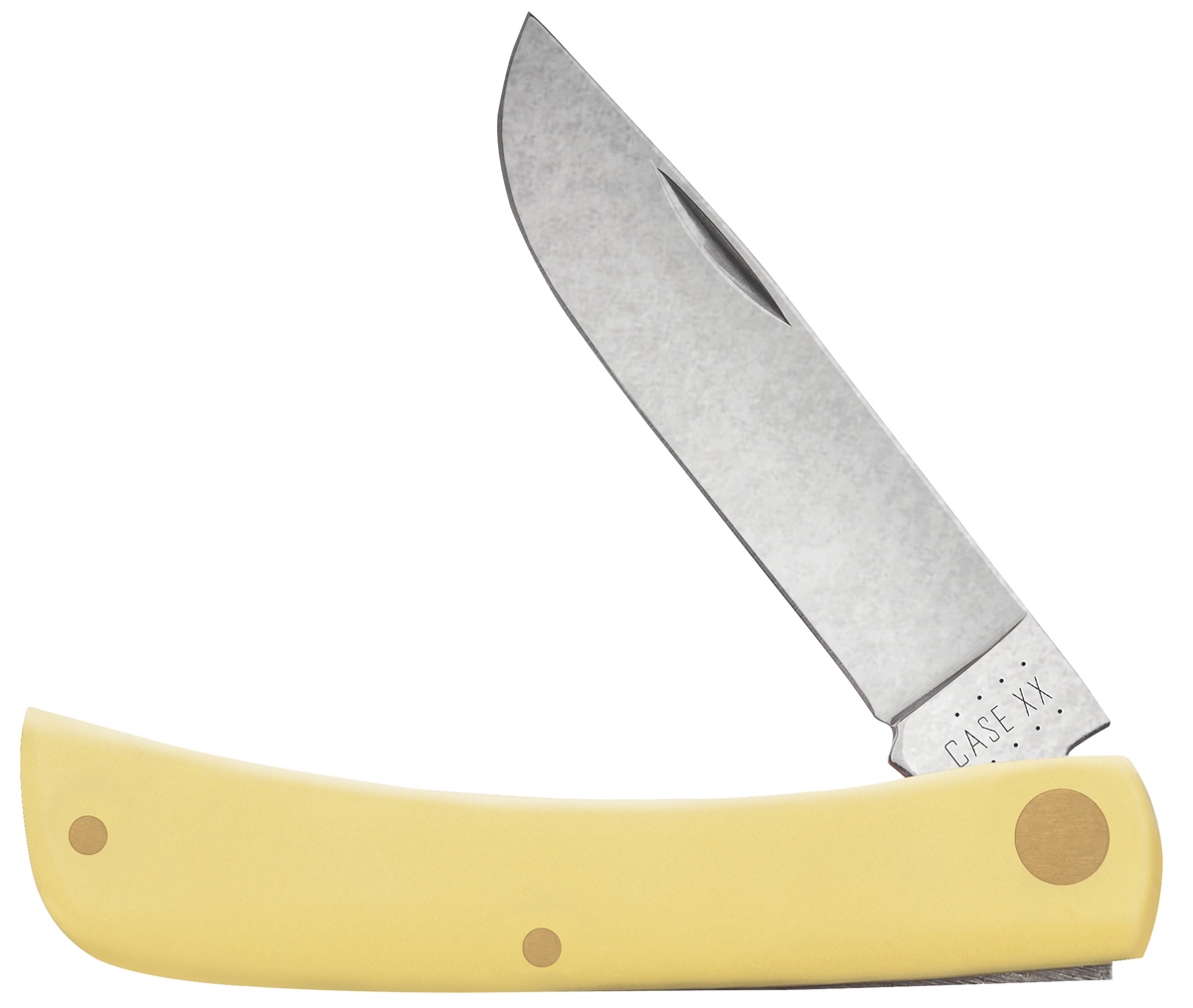 Case Sod Buster Jr 2.80" Skinner Chrome Vanadium Folding Knife Yellow Synthetic Handle — view 3