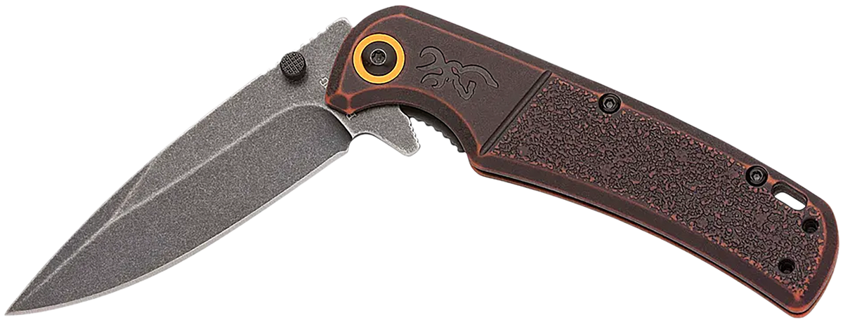 Browning Buckmark EDC Slim 3.13" Folding D2 Steel Drop Point Knife - Bronze Stonewashed Polymer Handle — view 3