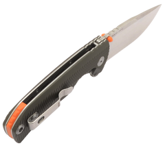 S.O.G Tellus FLK 3.65" Folding Clip Point Plain Stonewashed Cryo 440C SS Blade - Olive Drab Textured GRN Handle — view 3