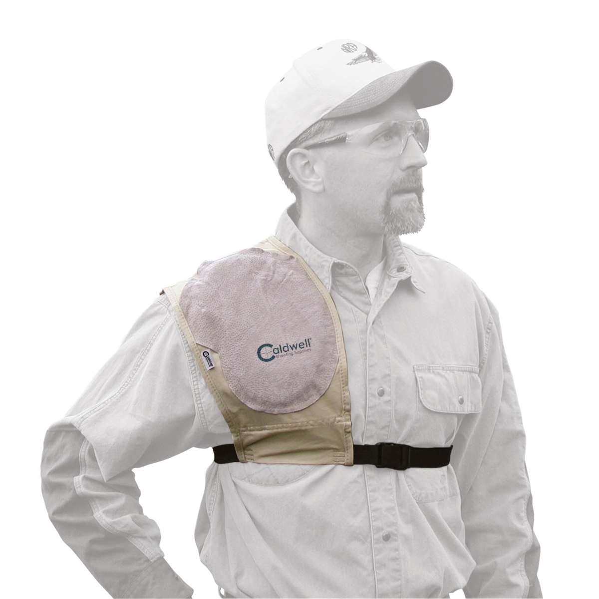 Caldwell Mag Plus Recoil Shield Tan Cloth w/Leather Pad - Ambidextrous — view 3