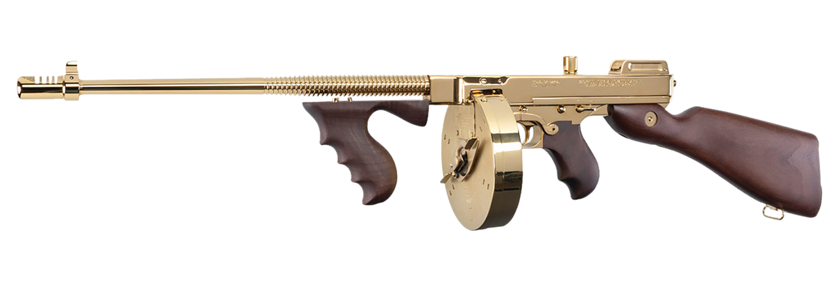 Thompson 1927A-1 Deluxe 45 ACP 16.5" 20+1/50+1 Semi-Auto Rifle - Titanium Gold — view 3
