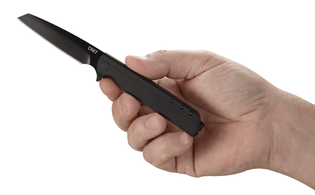 Columbia River LCK+ Blackout 3.24" Tanto Folding Knife 8Cr13MoV Black Oxide GRN Handle — view 3