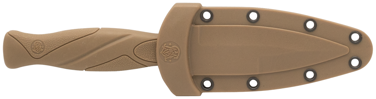 Smith & Wesson Knives H.R.T. Flase Edge 2.75" Fixed Boot Knife - Black Oxide / FDE Rubber — view 3