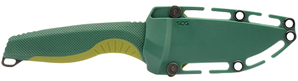 S.O.G Aegis AT 3.13" Folding Drop Point Part Serrated Black TiNi Cryo D2 Steel Blade OD Green GRN Handle — view 3