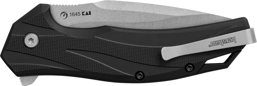 Kershaw Lateral 1645 3.1" Folding Drop Point w/Recurve Plain 8Cr13MoV Stonewashed - Gray GFN — view 3