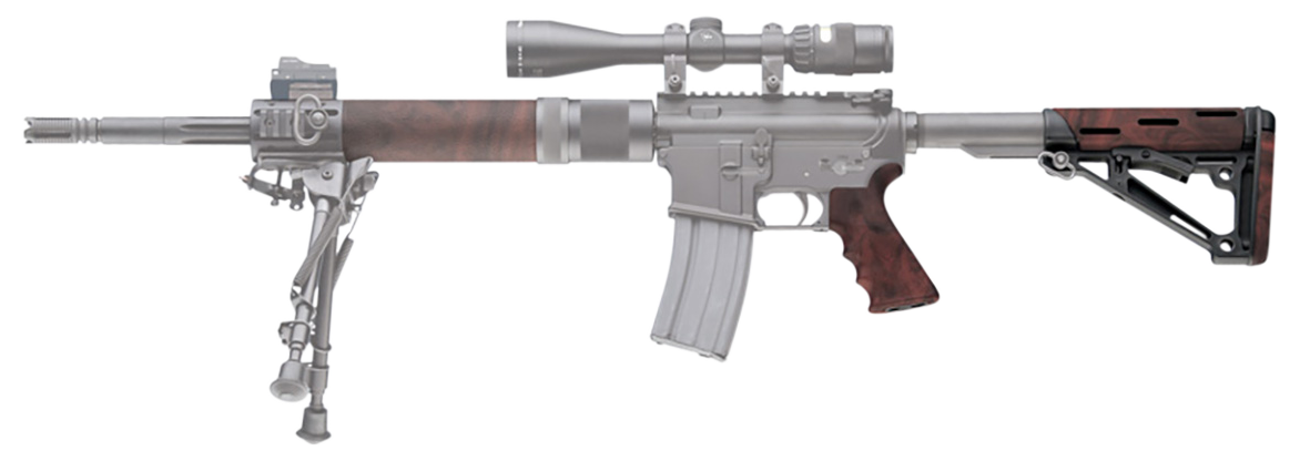 Hogue 15456 OverMolded AR-15/M16 Buttstock & Pistol Grip Kit - Red Lava — view 3