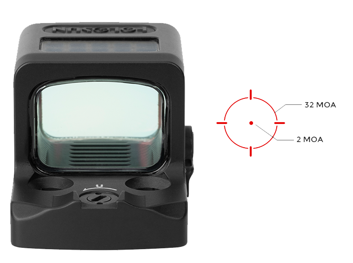Holosun EPS Carry 1x 0.58"x0.77" 2 MOA Red Dot/32 MOA Circle Pistol Sight - Black Anodized — view 3