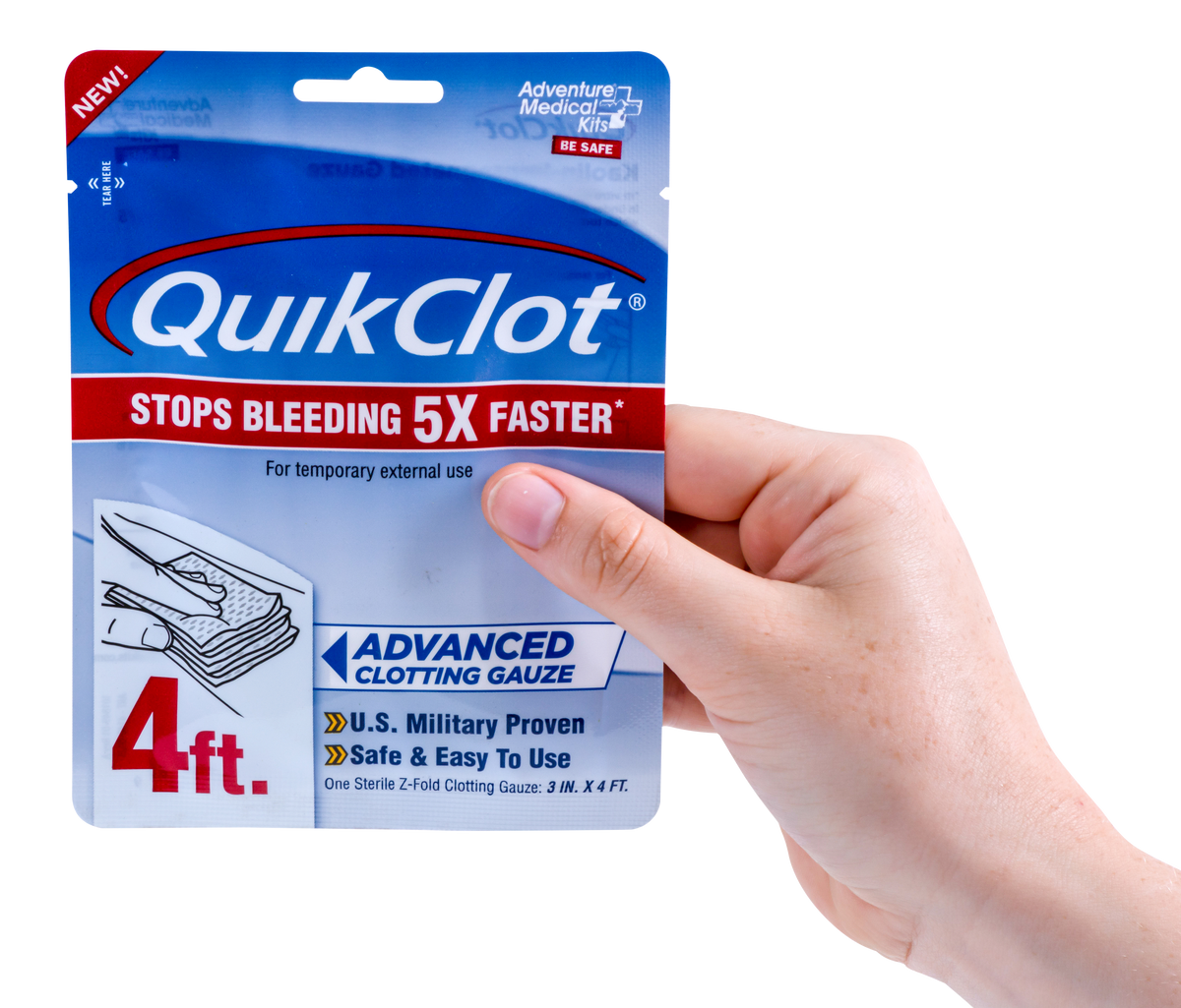 Adventure Medical Kits QuikClot Hemostatic Gauze 3" x 48" White — view 3