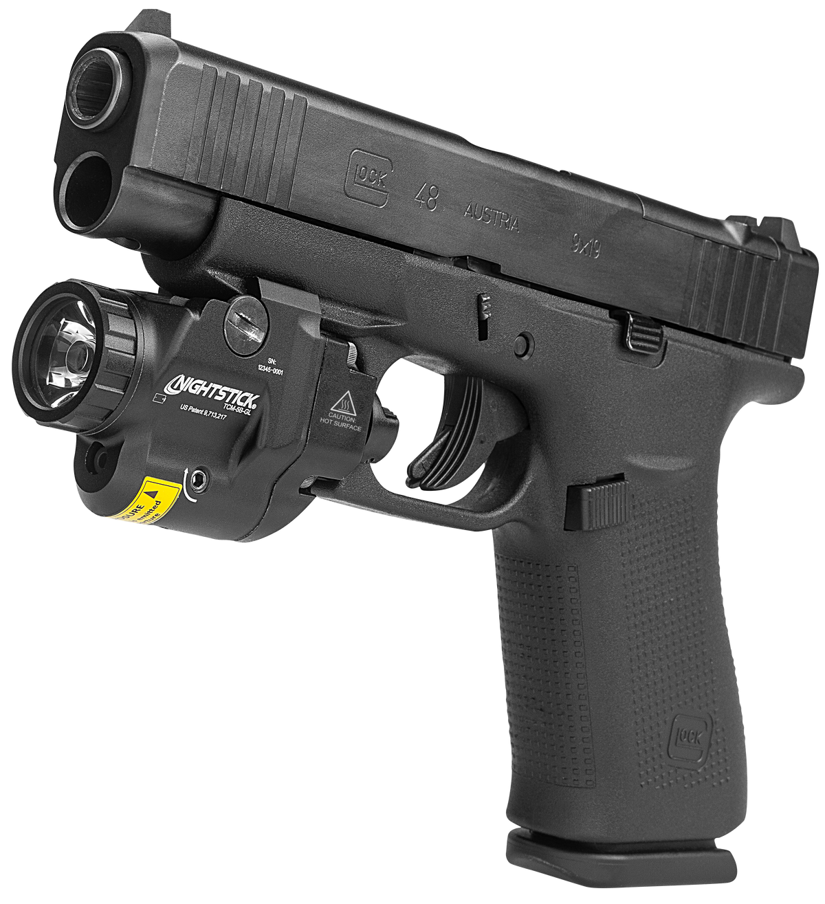 Bayco Nightstick TCM-5B-GL Subcompact Weapon Light w/Green Laser 650 Lumens LED Black Anodized - Glock/Sig/H&K/Ruger/S&W M&P — view 3