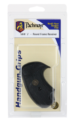 Pachmayr Compact Grip Checkered Black Rubber w/Finger Grooves S&W J Frame Round Butt — view 3