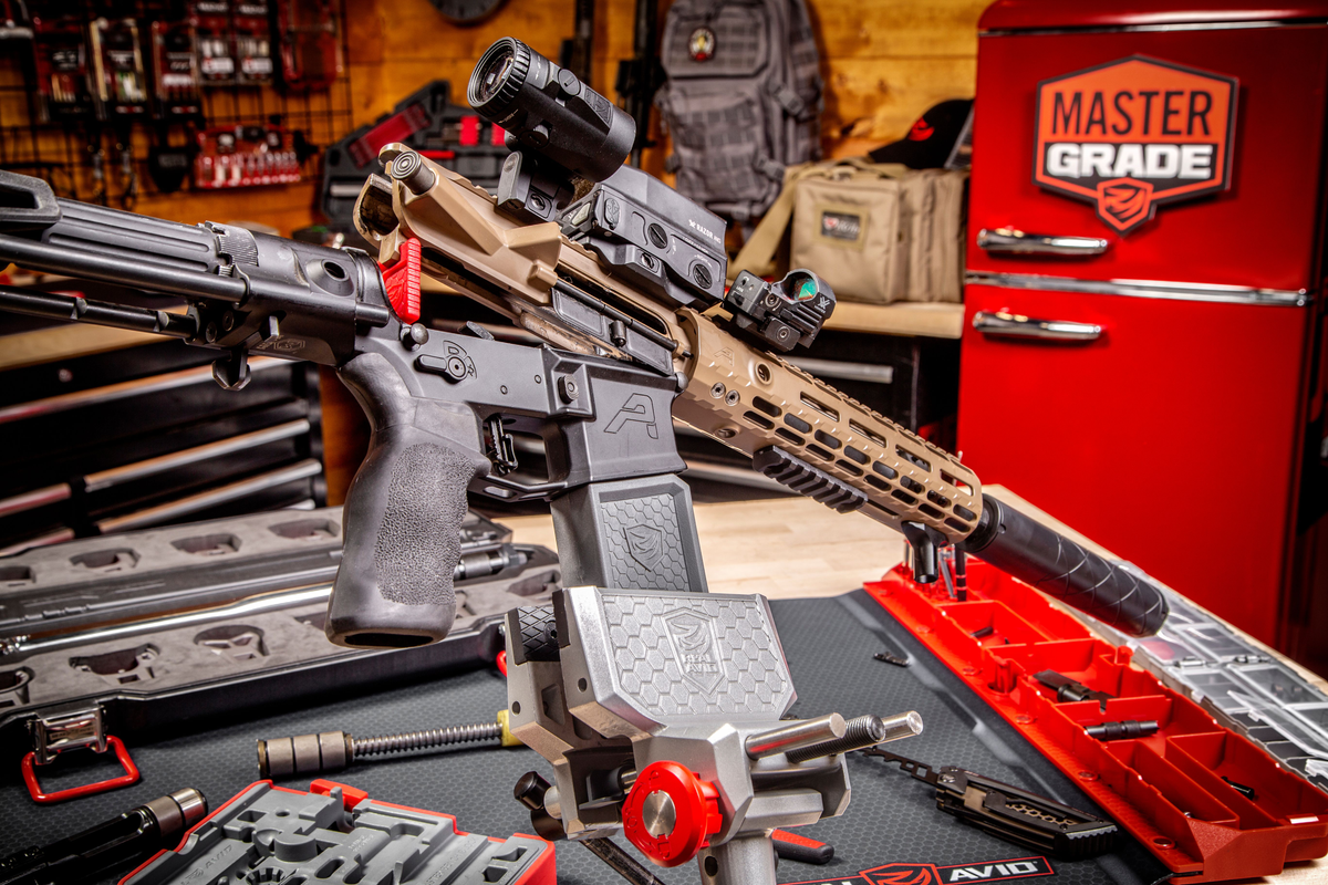 Real Avid Armorer's Master Vice Gray/Red with TORQ-LOK & Reversible Gun-Fit Sleeves — view 3