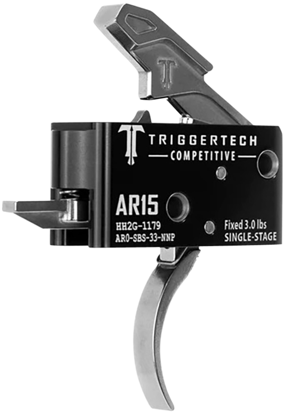 TriggerTech Competitive AR-15 Single-Stage Curved Trigger 3 lbs Fixed Stainless — view 3